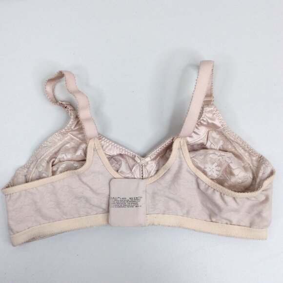 Bali Women's Wire-Free Bra Double Support 42C Beige Full Coverage Wireless 3372 - Picture 12 of 14